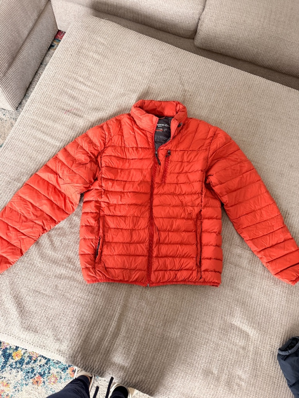 Hawke & Co Packable Mens Orange Puffer Jacket